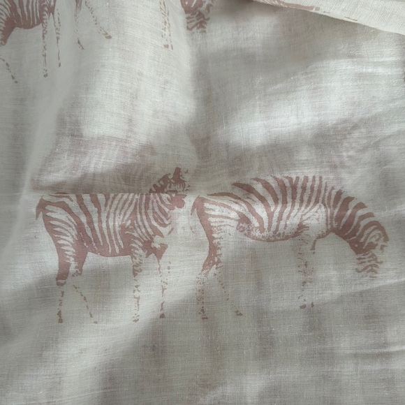 Chic Cream and Pink Zebra Oversized Scarf with Pom Poms and Bling - Picture 7 of 9